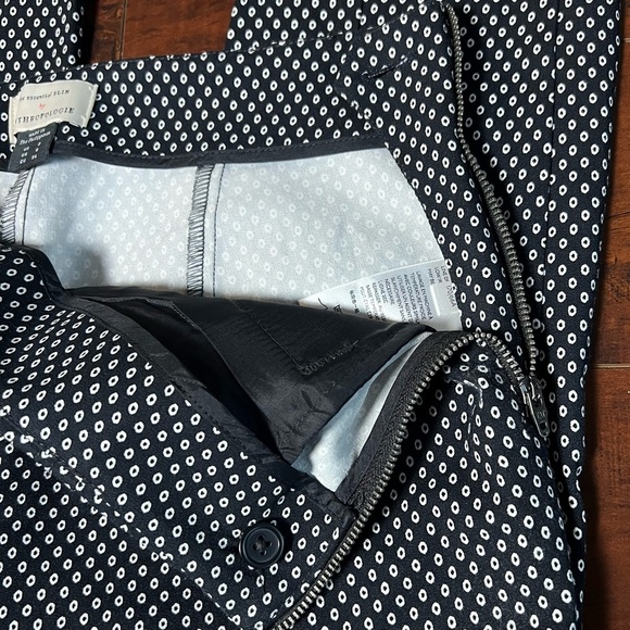 ANTHROPOLOGIE The Essential Slim Trousers Ankle Black White Polka Dot Size 2 - Picture 10 of 14